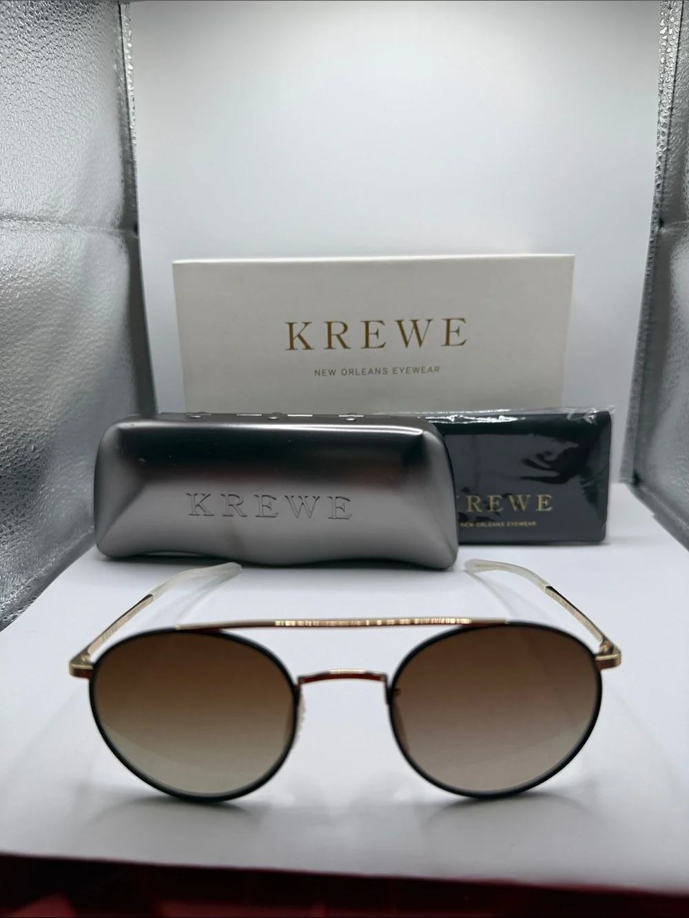 KREWE Active Unisex Driskill Brow Bar Polarized Round Sunglasses, 50mm